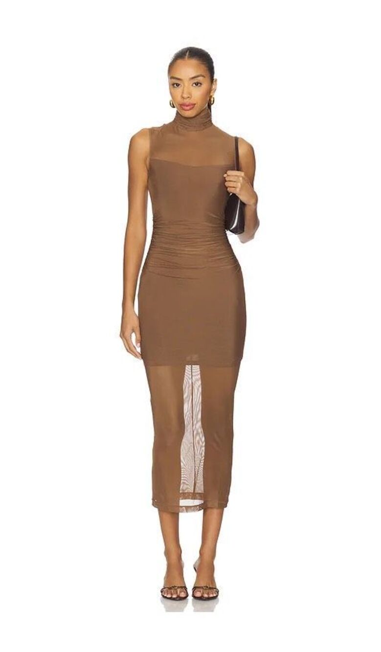 Amanda Uprichard Damira Dress in Mocha Size XS $260